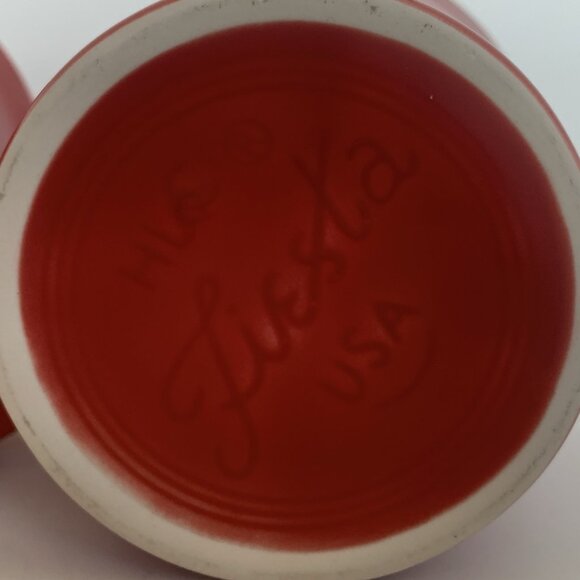 Set of 3 Fiestaware HLC O Ring Handle Coffee Mugs Cups Scarlet Red Homer USA - Picture 9 of 9